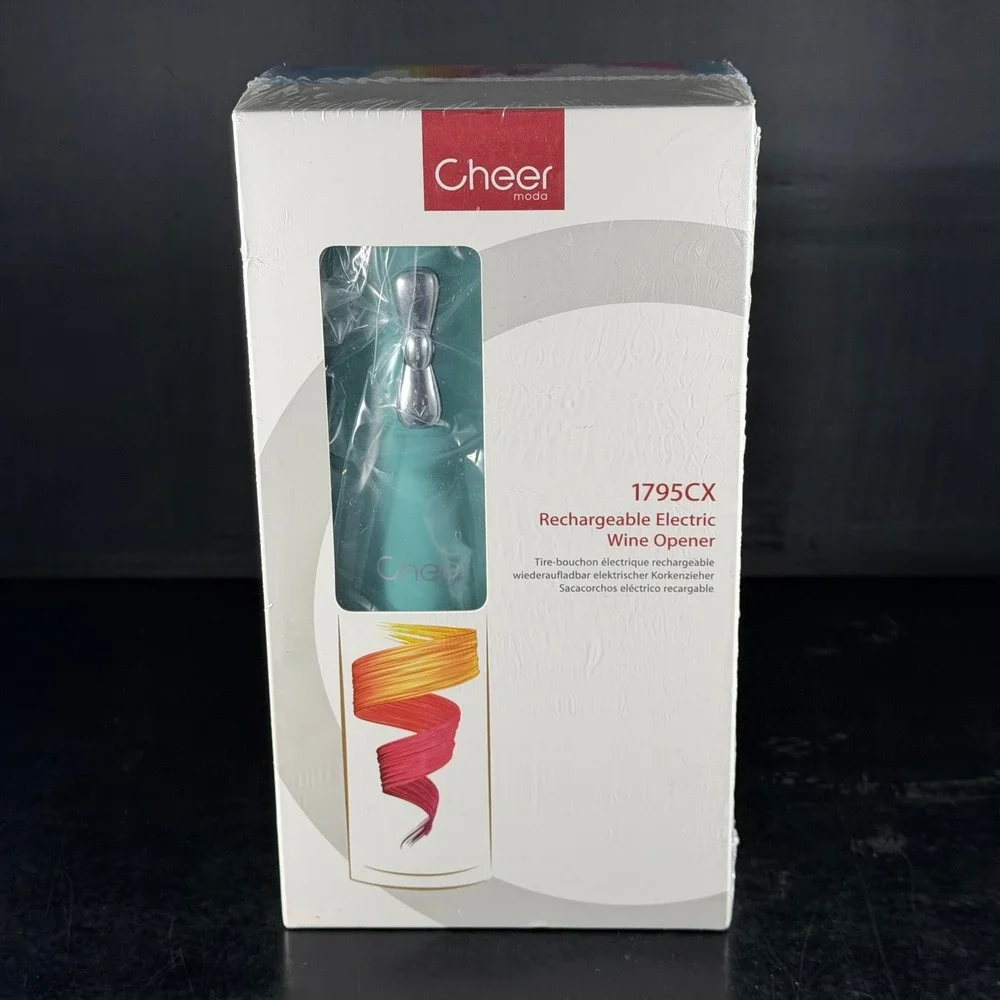 Cheer Moda 1795CX Rechargeable Electric Wine Opener Robin Blue Teal New